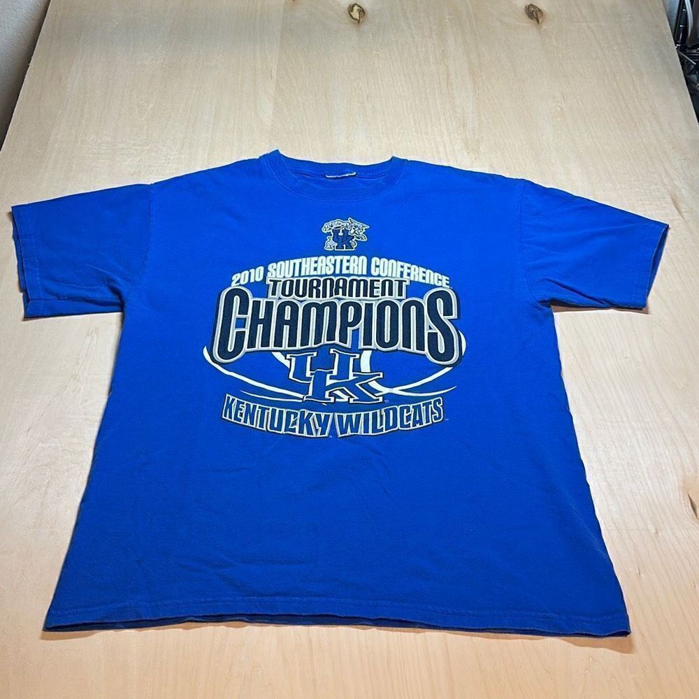 Y2k 2010 Southwestern Tournament Championship Kentucky Wildcats T Shirt Blue L